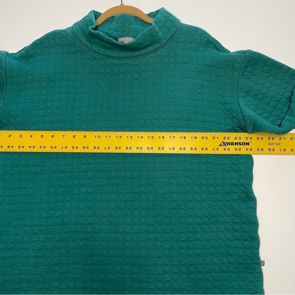 T by TALBOTS‎ Women’s Green Quilted Mock Neck Pullover Top Size 1X Preppy - Picture 5 of 7